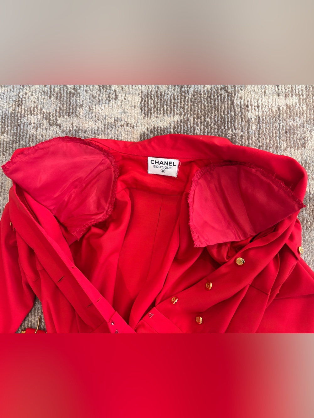 Authentic CHANEL Spring 1989 Karl Lagerfeld red belt dress vintage size 36 - Picture 13 of 13